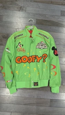 JH Design Disney Goofy NASCAR Daytona 500 Leather Jacket Size XL - Image 1 of 3