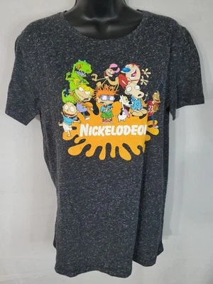 Camiseta Nickelodeon Para Mujer Talla Pequeña Años 90 Dibujos Animados Manga Corta Rugrats Reptar Foto 1 de 4