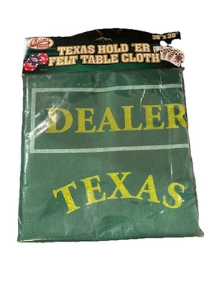 Texas Hold 'ER 毛毡桌布赌场筹码 36 英寸 x 30 — 第 1/4 张图片