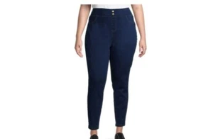 Terra & Sky Women's Plus Dark Blue Size Jeggings 5x 32-34 - Picture 1 of 4