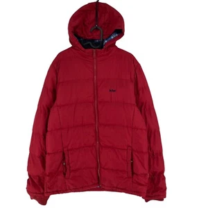 Lee Cooper Red Hooded Puffer Jacket Coat Size L - Picture 1 of 10