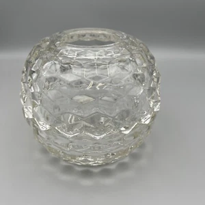 Vintage Homeco Clear Indiana Glass Cubist Fairy Lamp Candle Holder - Picture 1 of 6