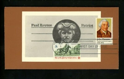 Ranto Cachet US FDC #1941 on UX58 combo w/ 1478 Hanson Revere patriots 1981 - Image 1 of 2