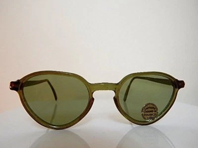 Nos Vintage Cats Eye Genuine Ground Polished Lens Celluloid Sunglasses Bakelite - Image 1 of 4