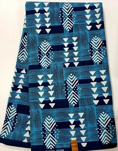 African Ankara Wax Cotton Fabric,6 Yards 100% Cotton - Picture 1 of 2