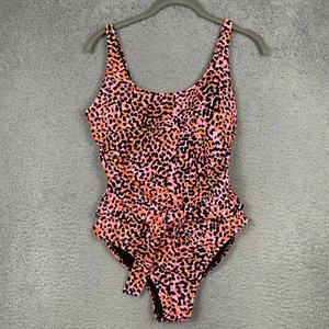 Fabletics Womens Size Med Scoop Tie Back One Piece Swimsuit Orange Safari NWT - Picture 1 of 11