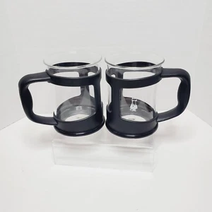 BIALETTI Tazze da caffè vetro becher 6 oz. Set di 2 Italia Chiaro e Nero - Foto 1 di 8