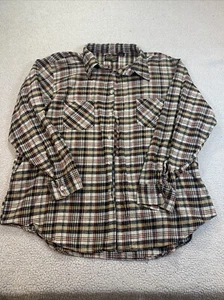 VINTAGE Sears Sports Wear Shirt Mens XL Brown/yellow/red Flannel 100% Cotton - Picture 1 of 7