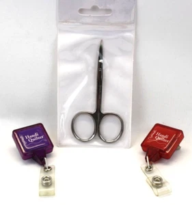 Soporte de tijera retráctil con clip Handi Quilter Zinger con tijeras de punta curva - Imagen 1 de 10