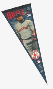 BOSTON RED SOX David Ortiz Big Pappi #34 MLB Baseball Vintage GAGLIARDETTO IN FELTRO - Foto 1 di 4