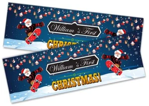 x2 Personalised Christmas Banner Xmas Party House Decoration Occasion 552 - Picture 1 of 5
