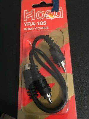 Hosa YRA-105 Y Cable, RCA Female to Dual RCA Male, 6" Long - Image 1 of 3
