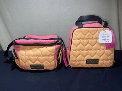LOT OF 2 BETSEY JOHNSON  Hearts Insulated Crossbody Lunch Bag - Image 1 of 4