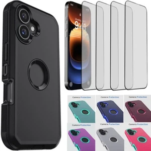 For iPhone 16/Pro Max/Pro/Plus Shockproof Case Protective Cover Screen Protector - Picture 1 of 55