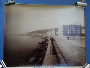 ANTICA FOTOGRAFIA ALL'ALBUMINA-NAPOLI GRAND HOTEL E POSILLIPO-ANIMATA - Picture 1 of 2