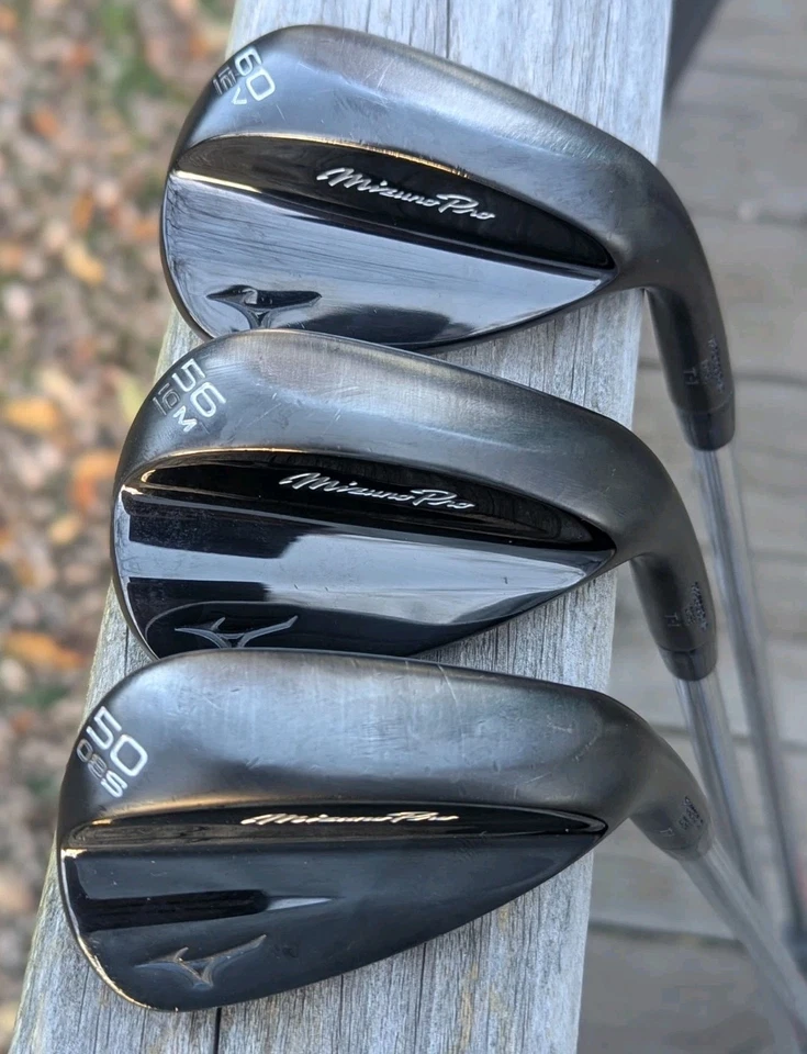 Mizuno Pro T-1 Black Ion Wedge Set 50.08 56.10 60.12 Modus3 105 Stiff- Excellent - Image 1 of 4