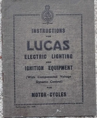 Vintage Moto Lucas Magnetos Bobina de Encendido Iluminación Folleto 1940's - Imagen 1 de 4