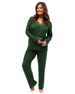 Cyberjammies Nora Rose Jade Pyjama Set Long Sleeve Womens Elegant Nightwear 2240 - Image 1 of 4