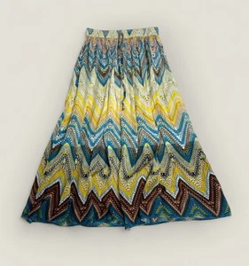 Vibrant & Colourful Abstract Maxi Skirt Size UK 10 US 6 Bohemian Gypsy Indian  - Picture 1 of 8