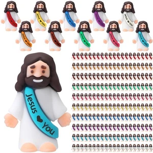 Bememo 400 Pcs Mini Jesus Figures Little Jesus Love You Action Figures Rubber - Picture 1 of 7