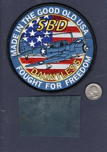 SBD DAUNTLESS Aircraft Fabric US NAVY USMC Douglas Dive Bomber Squadron + Patch - Picture 1 of 1