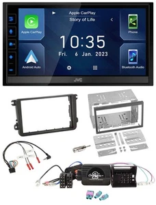 JVC DAB Bluetooth Lenkrad USB 2DIN Autoradio für VW Passat Polo Scirocco Sharan - Bild 1 von 12