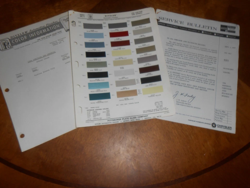 1966 CHRYSLER &IMPERIAL КРАСКА ЦВЕТ СКОЛЫ БРОШЮРА / 24 СКОЛЫ + ТУРБИНА ИНФОРМАЦИЯ - Изображение 1 из 1