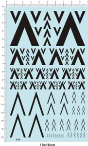 3-50mm 1/144 1/72 1/35 US M1A1 Abrams Tank V Markings Water Slide Decal Black - Bild 1 von 2
