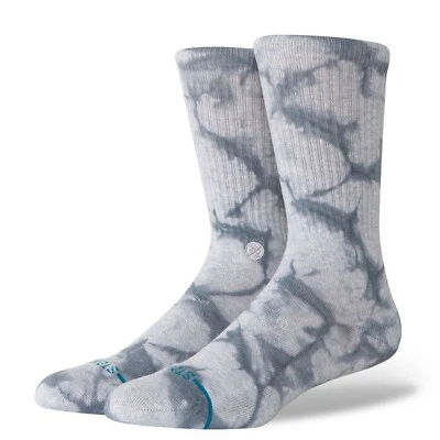 STANCE ICON DYE CREW SOCKS.TIE DYE PATTERNED GREY ARCH SUPPORT UK 6 - 13 W24