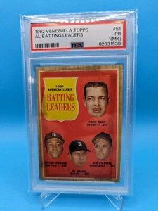 1962 Venezuela Topps #51 AL Batting Leaders Norm Cash PSA 1(MK) Parallel MLB - Picture 1 of 2