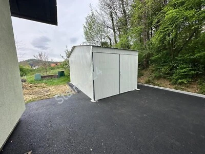 Blechgarage 4x3x2,55m Fertiggarage Fahrradgarage Gartenhaus Baucontainer Lager - Bild 1 von 4