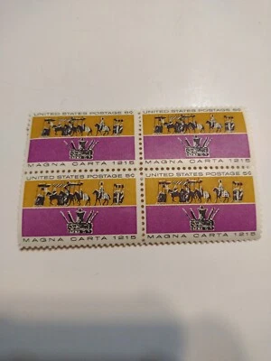 US  #1265  block  of 4,  5¢. MAGNA CARTA 1215 - Image 1 of 2