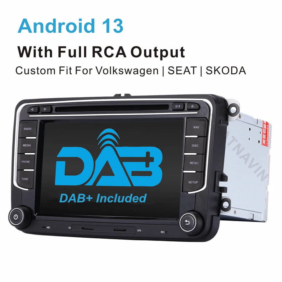 Car Stereo for VW Golf Polo T5 Passat Tiguan DAB+ Radio GPS DVD CD Bluetooth SWC - Image 1 of 4