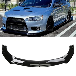 Glossy Black Front Bumper Lip Spoiler Splitter Body Kit For Mitsubishi Lancer - Picture 1 of 10
