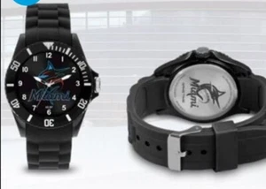 NEW Limited Time LARGE MIAMI MARLINS Baseball Watch - Rubber Band - Quartz Watch - Picture 1 of 4