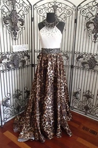 G2153 RACHEL ALLAN 9002 MC08 SZ 6 CHEETAH $349 PARTY PROM HOMECOMING DRESS GOWN - Picture 1 of 9