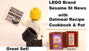 LEGO Cookbook Oatmeal Recipe Sesame Street Stock Pot Newspaper Sticker Parts