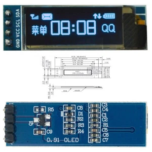 0.91 inch 128x32 IIC I2C Blue OLED Display Module DC3.3V 5V 128*32 Arduino - Picture 1 of 6