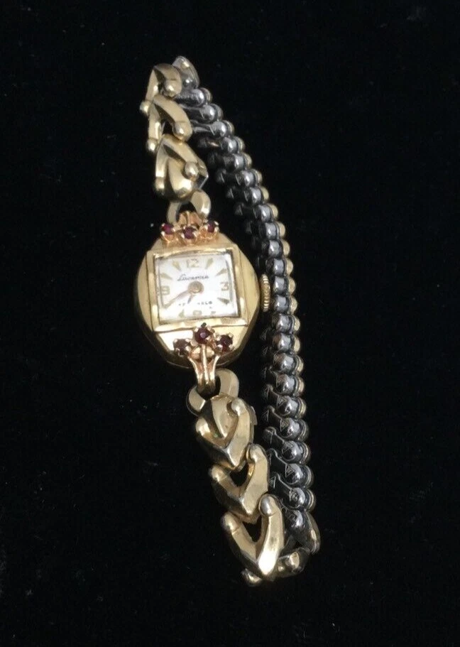 Vintage SÓLIDO OURO AMARELO 14K Relógio Mecânico Feminino Suíço 17 Joias por LUCERNE - Imagem 1 de 4