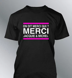 Tee shirt personnalisé homme Merci Jacquie et Michel humour porno amateur X - Foto 1 di 3