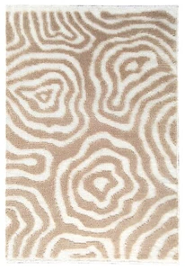 Hand Knotted Geometric Pattern Rug Featuring a Chic Beige and white Design - Picture 1 of 3