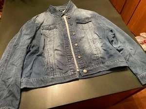 Buffalo David Bitton Trucker Jacket Women Knit Stretch Denim XXL - Picture 1 of 11