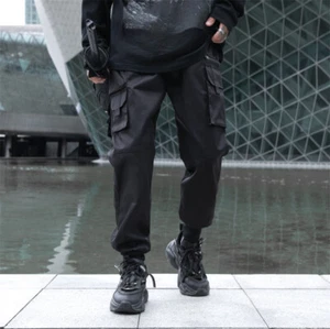 Autumn Black Workwear Pants Men's Loose Multi Pocket Pants Casual Sports Pants - Picture 1 of 25