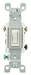 Interruptor de palanca de 3 vías Leviton 15 amperios, blanco ~ ¡Nuevo! - Imagen 1 de 4