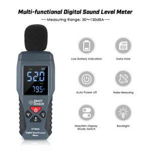 ST9604 Digital Sound Level Meter Noise Measuring Decibel Tester 30-130dBA Y3I2 - Picture 1 of 12