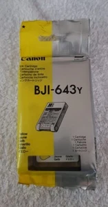Cartuccia d'inchiostro giallo originale OEM Canon BJI-643Y non datata - Foto 1 di 3
