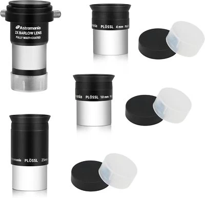 Astromania Multi Coated 1.25-Inch Plossl Eyepieces(4mm, 10mm, 25mm) with 2X - Image 1 of 4