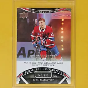 JURAJ SLAFKOVSKY 2022-23 ROOKIE EXQUISITE /299 #ECM-JS Montreal Canadiens - Picture 1 of 21