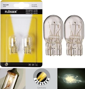 Flosser 7443 W21/5W 21/5W Two Bulbs Brake Stop Tail Park Light Replacement Stock - Foto 1 di 8