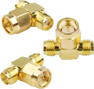 10 sztuk SMA Wtyczka na Podwójne Gniazdo Rozdzielacz 3-drożny Adapter antenowy Konwerter Złącze - Zdjęcie 1 z 6